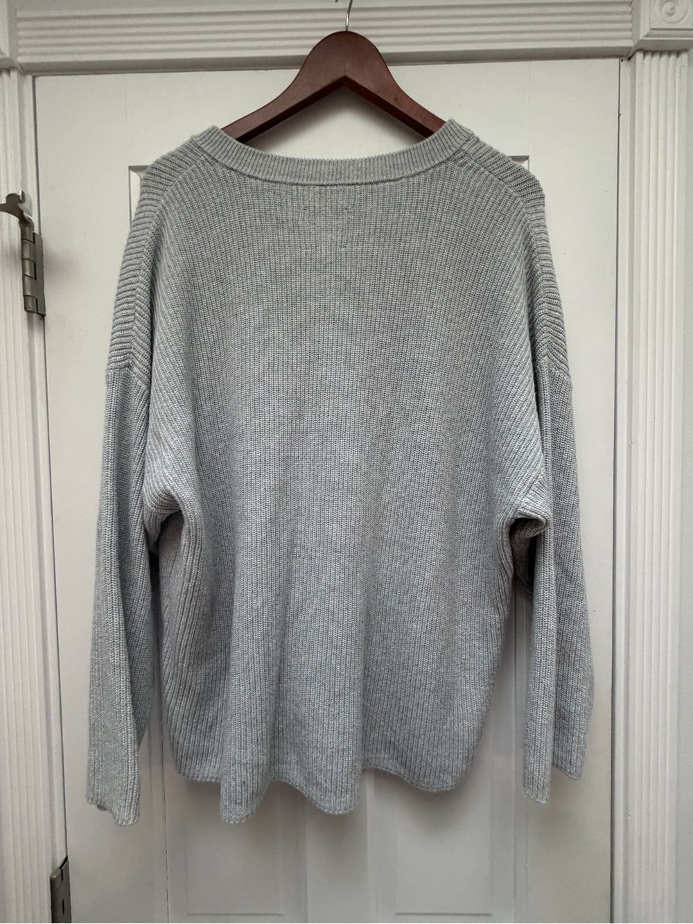 aerie Light Gray Scoop Neck Button-Front Sweater - Picture 4 of 4